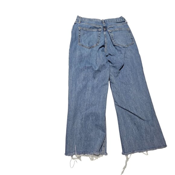 Top Shop Jeans Womens Size 8 Button Fly Straight High Rise Light Wash Denim Pant - Picture 2 of 4